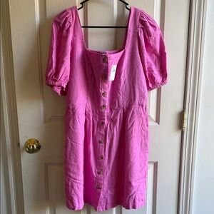 Pink Dress with Button Detail